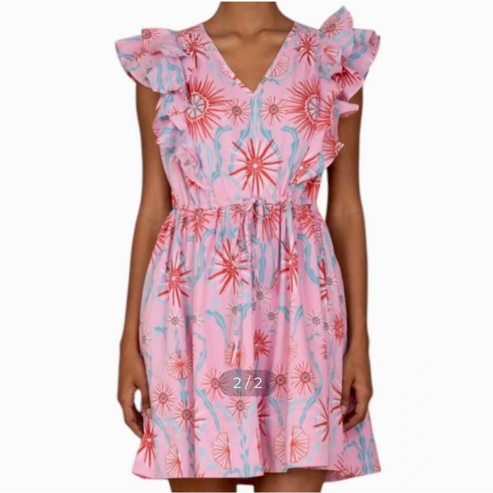 Banjanan Pink and Green Floral Dress